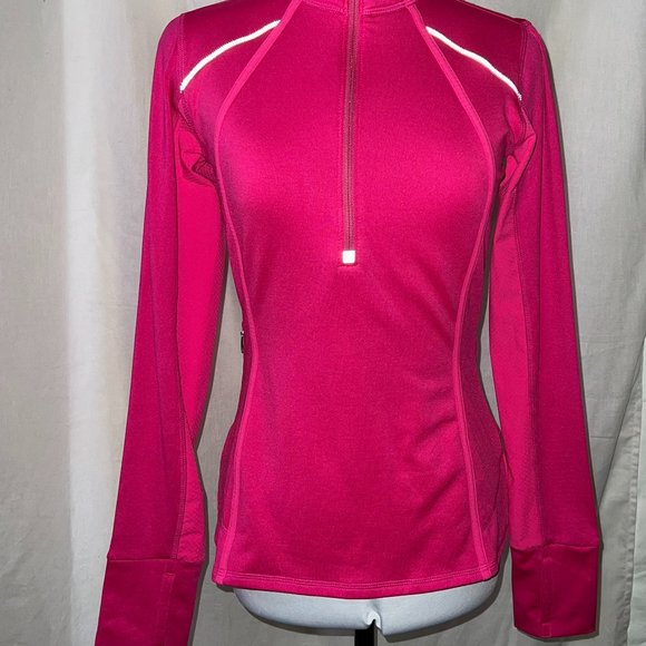 Athleta Tops - Athleta Womens Turtleneck  XXS Pink Plush Tech 3.0 Mock Neck 1/2 Zip Pullover
